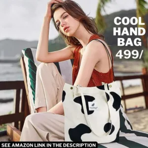 PALAY® cow print tote bag Hand Bag Shoulder Bag White Black